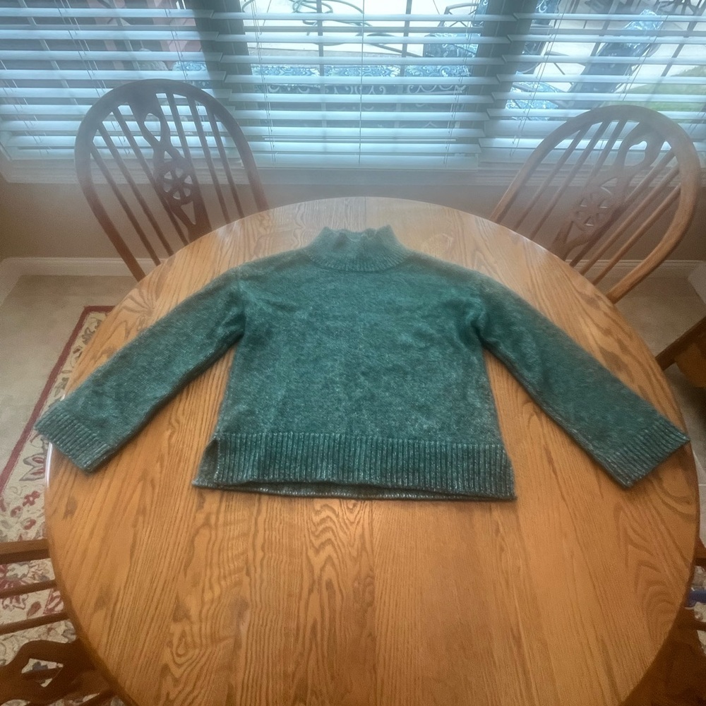 Brooks Brothers Red Fleece Alpaca Blend Thick Green Turtleneck Sweater L Soft